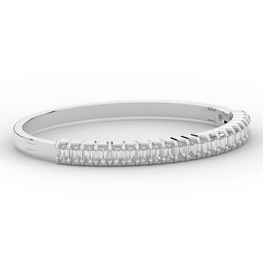 6.50CT.TW EMERALD CUT LAB DIAMOND BANGLE