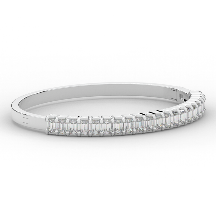 6.50CT.TW EMERALD CUT LAB DIAMOND BANGLE