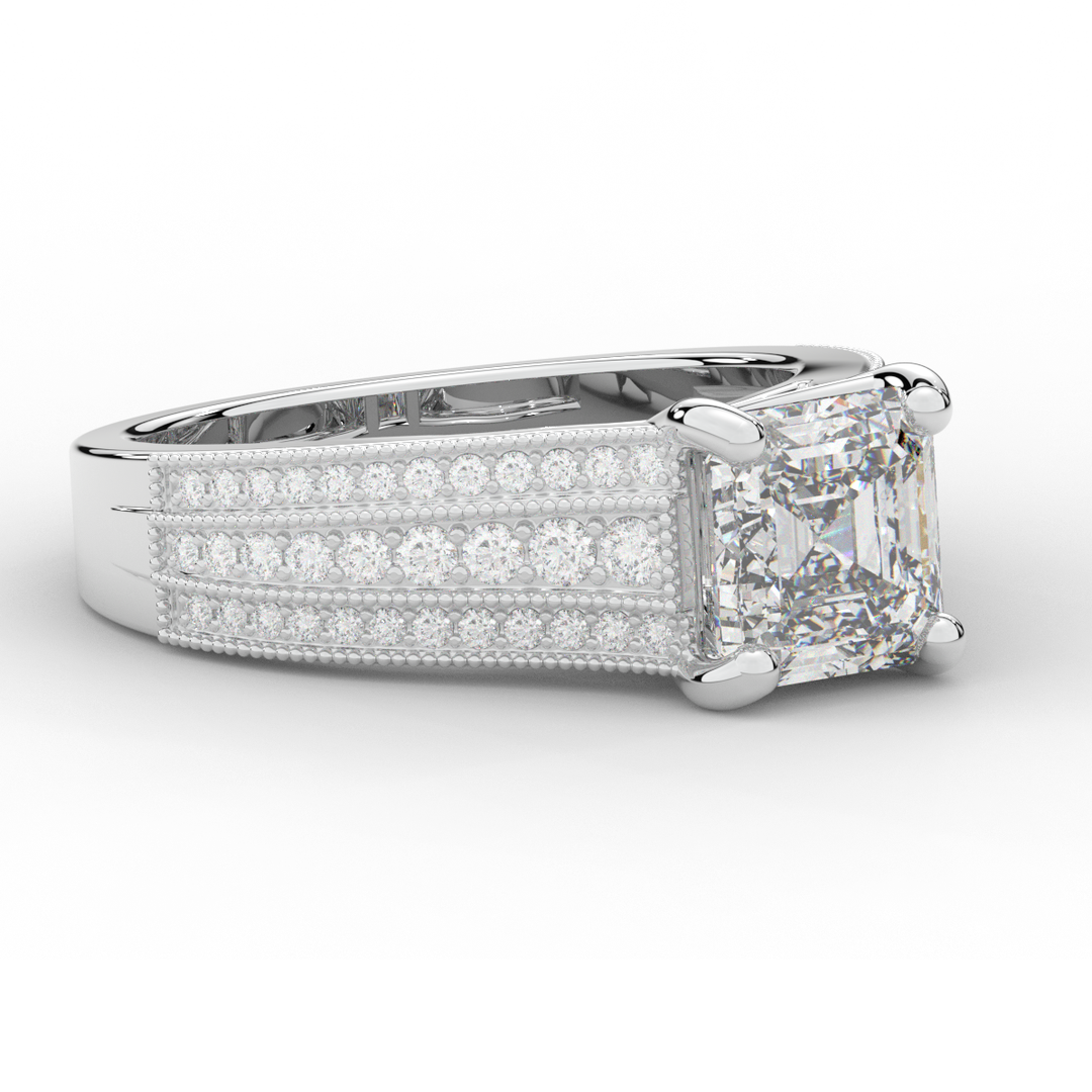 3.55CT.TW ASSCHER LAB DIAMOND ENGAGEMENT RING