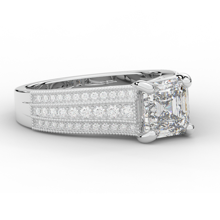 3.55CT.TW ASSCHER LAB DIAMOND ENGAGEMENT RING