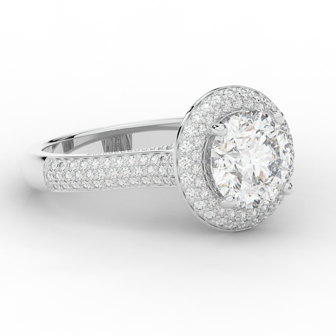 2.45CT.TW ROUND LAB DIAMOND HALO ENGAGEMENT RING