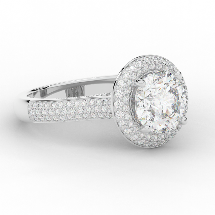 2.45CT.TW ROUND LAB DIAMOND HALO ENGAGEMENT RING