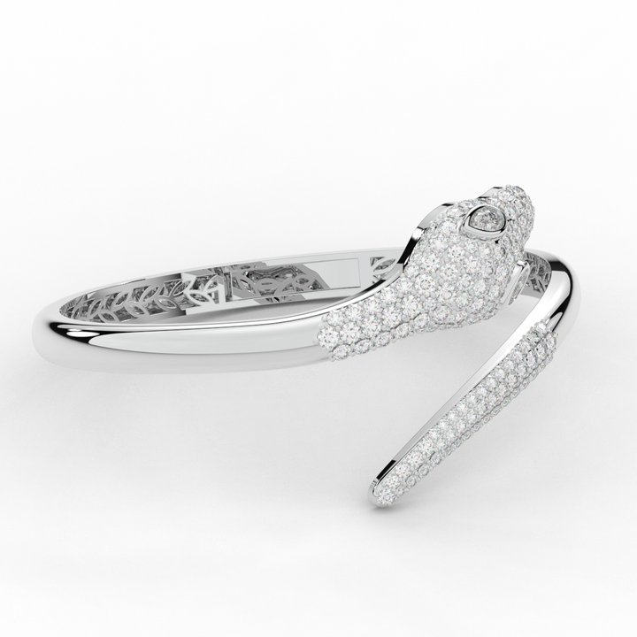 3.75CT.TW ROUND AND PEAR LAB DIAMOND SNAKE BANGLE