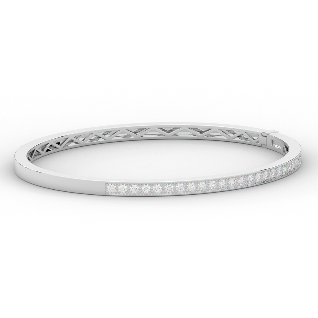 0.90CT.TW ROUND LAB DIAMOND BANGLE