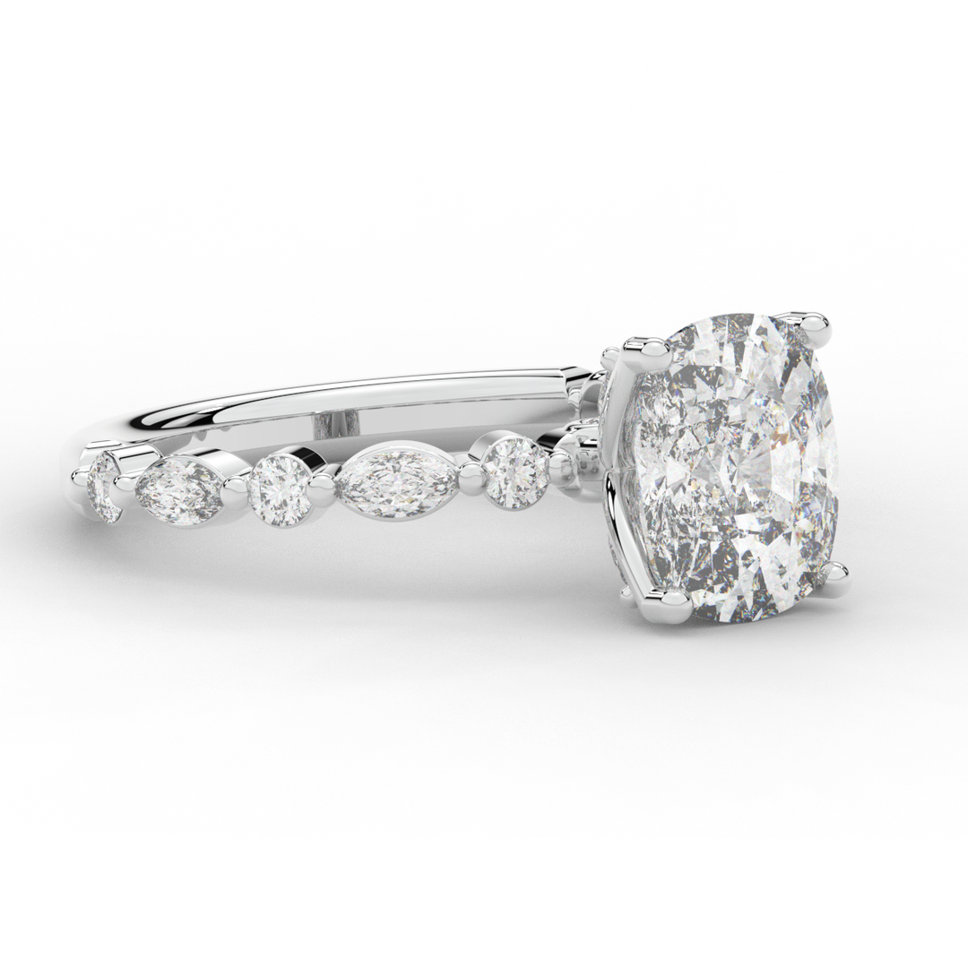 2.60CT.TW CUSHION LAB DIAMOND SOLITAIRE ENGAGEMENT RING