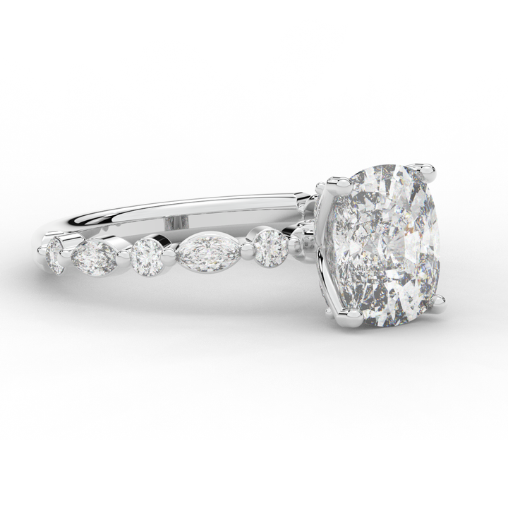 2.60CT.TW CUSHION LAB DIAMOND SOLITAIRE ENGAGEMENT RING