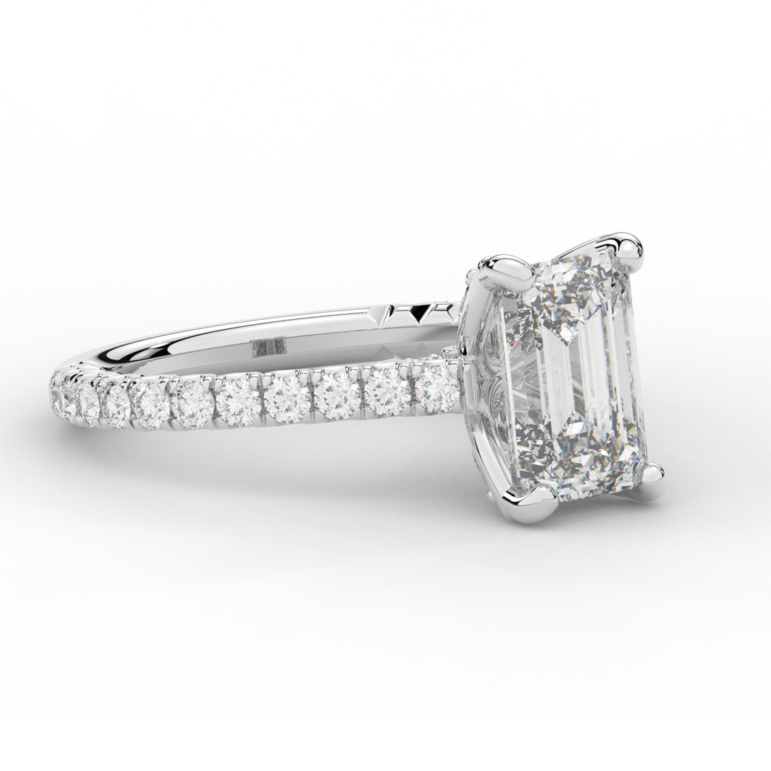 2.70CT.TW EMERALD CUT LAB DIAMOND SOLITAIRE ENGAGEMENT RING