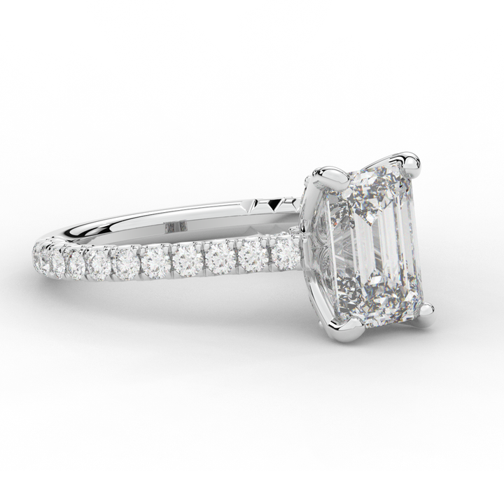 2.70CT.TW EMERALD CUT LAB DIAMOND SOLITAIRE ENGAGEMENT RING