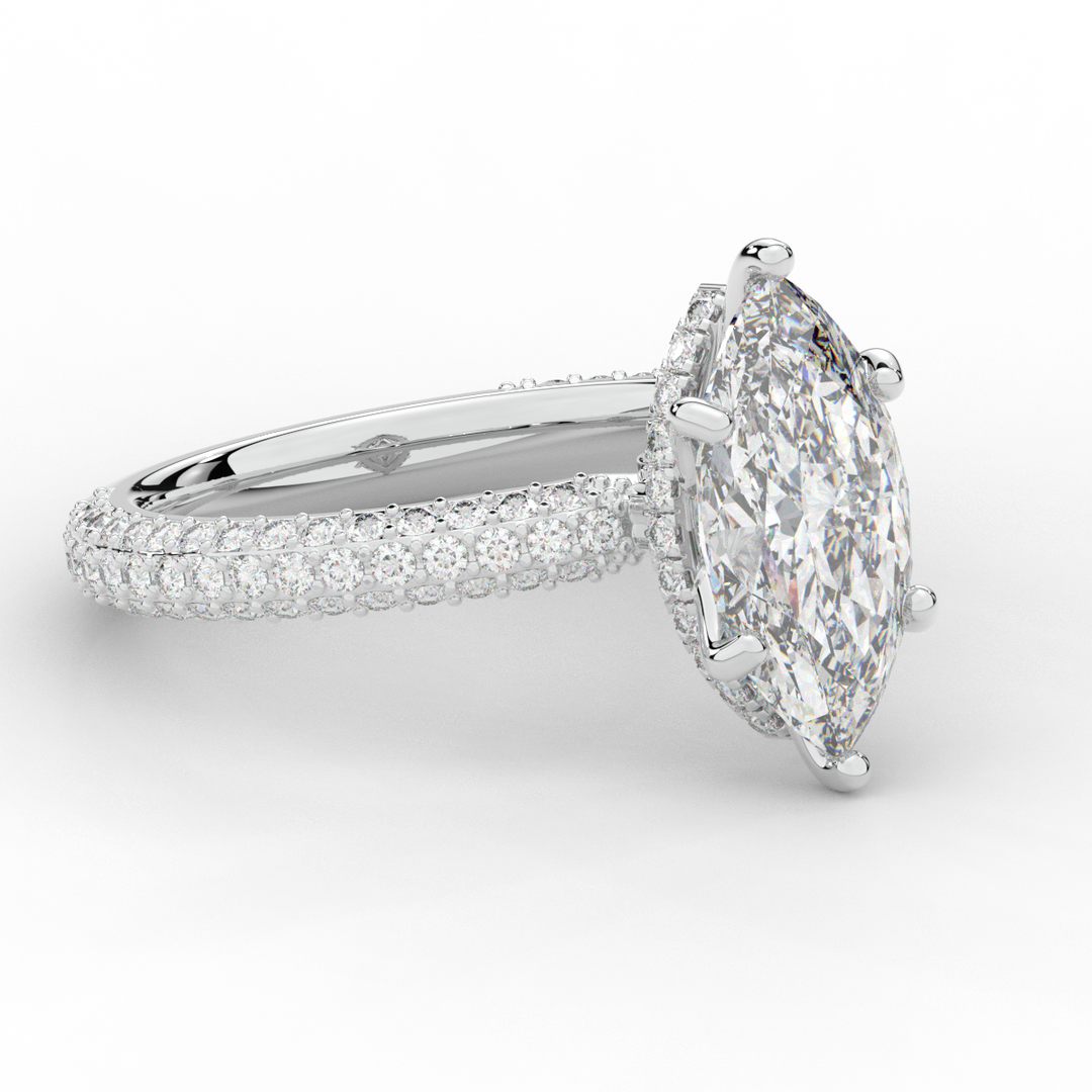 2.60CT.TW MARQUISE LAB DIAMOND ENGAGEMENT RING