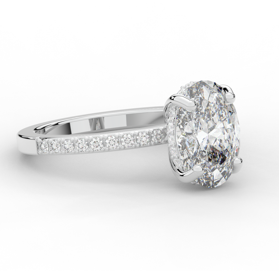 2.70CT.TW OVAL LAB DIAMOND SOLITAIRE ENGAGEMENT RING