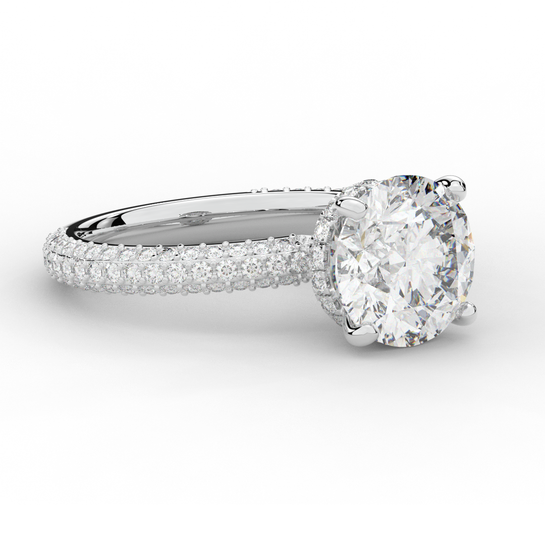 3.60CT.TW ROUND LAB DIAMOND SOLITAIRE ENGAGEMENT RING