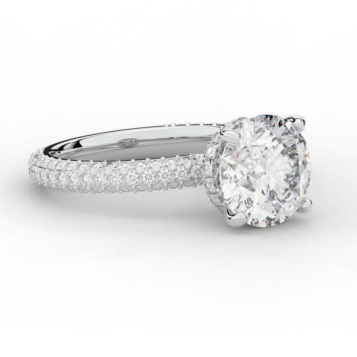 3.60CT.TW ROUND LAB DIAMOND SOLITAIRE ENGAGEMENT RING