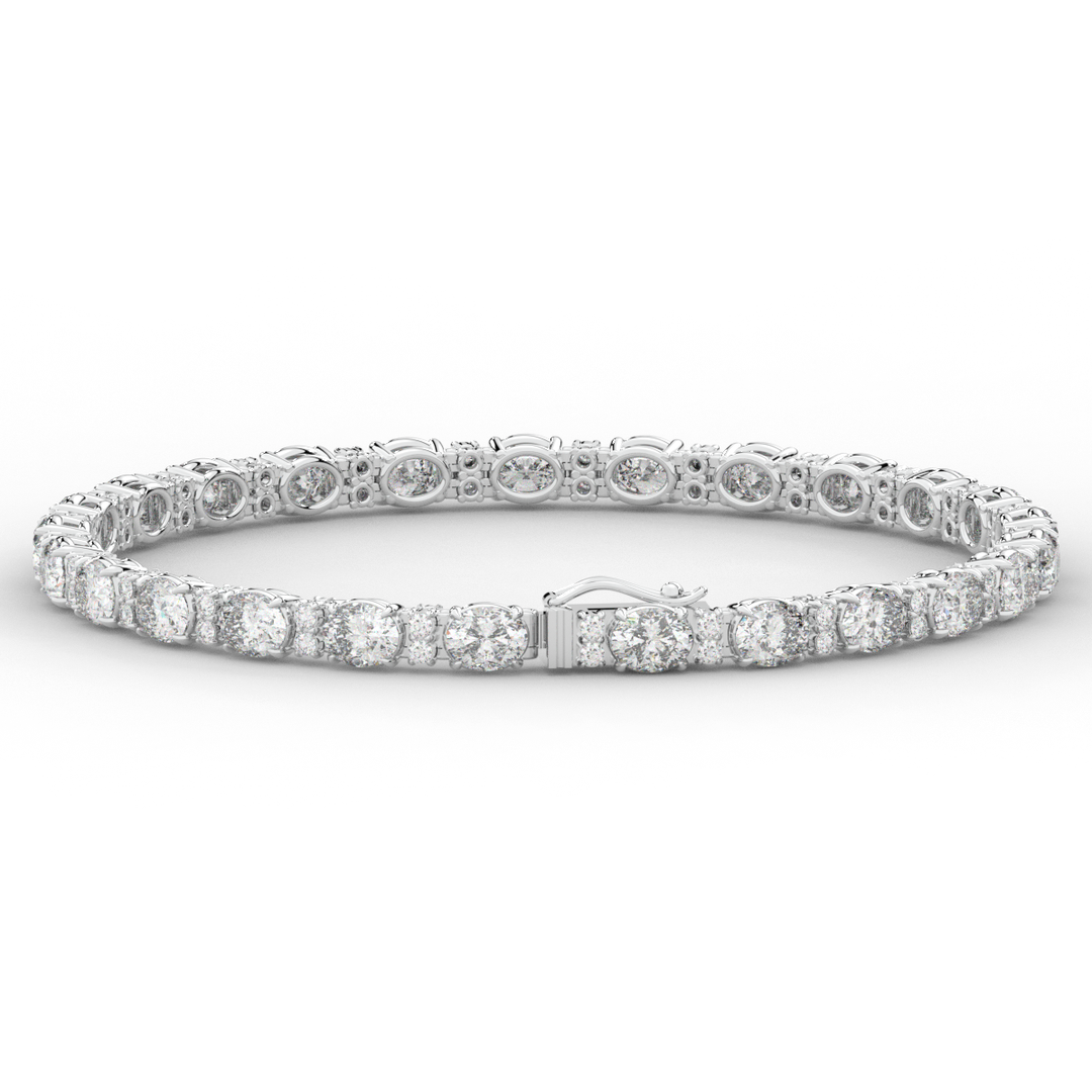 9.25CT.TW OVAL AND ROUND LAB DIAMOND TENNIS BRACELET - Nazarelle