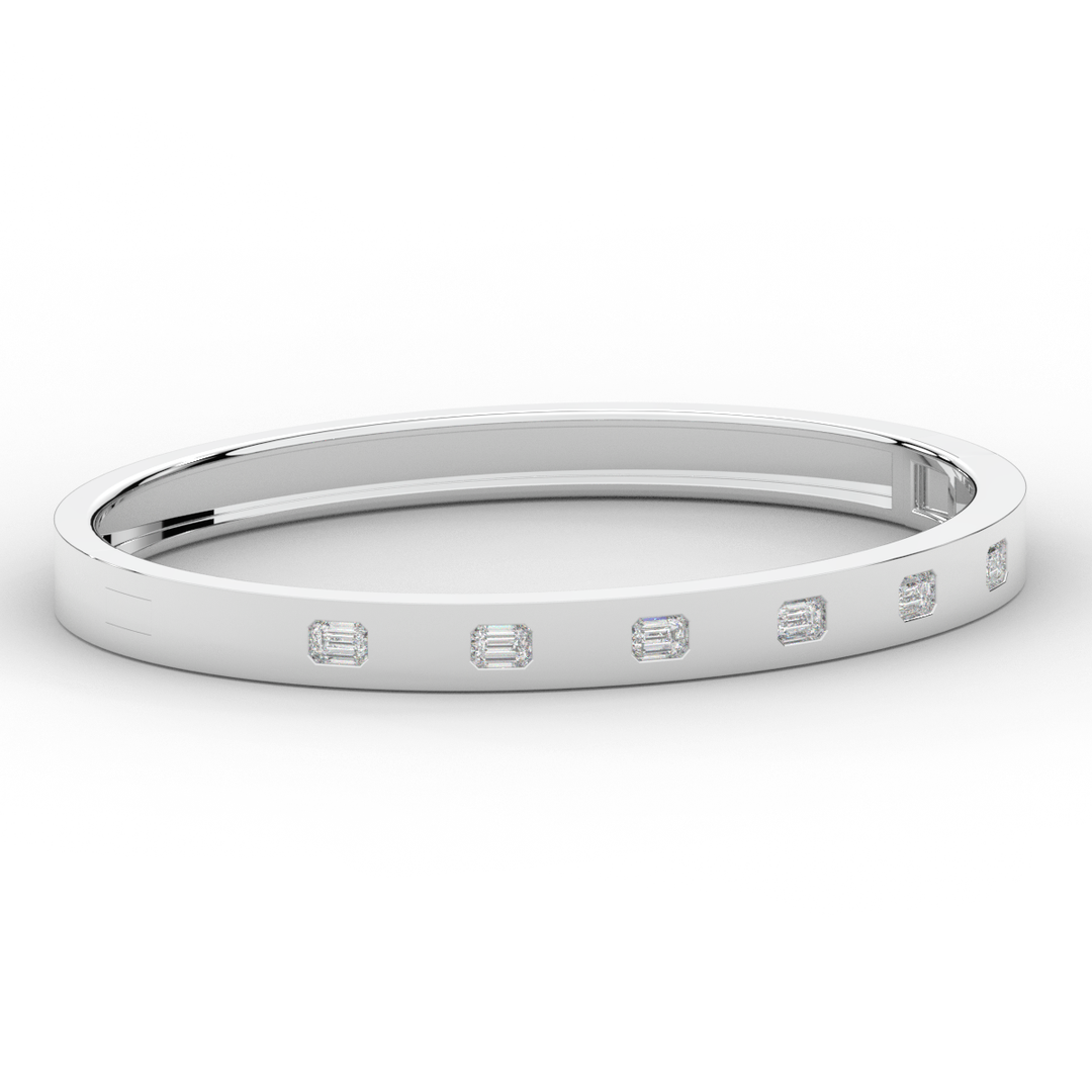 1.25CT.TW ROUND LAB DIAMOND BEZEL SET BANGLE