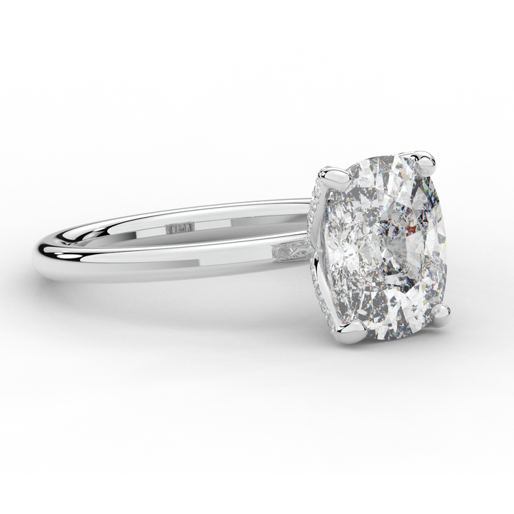 3.10CT.TW CUSHION LAB DIAMOND ENGAGEMENT RING