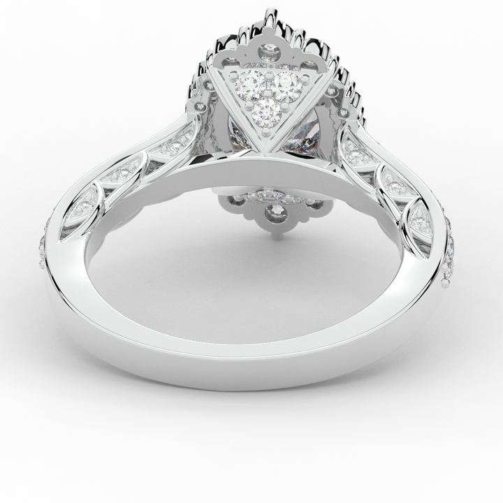 1.75CT.TW OVAL LAB DIAMOND HALO ENGAGEMENT RING