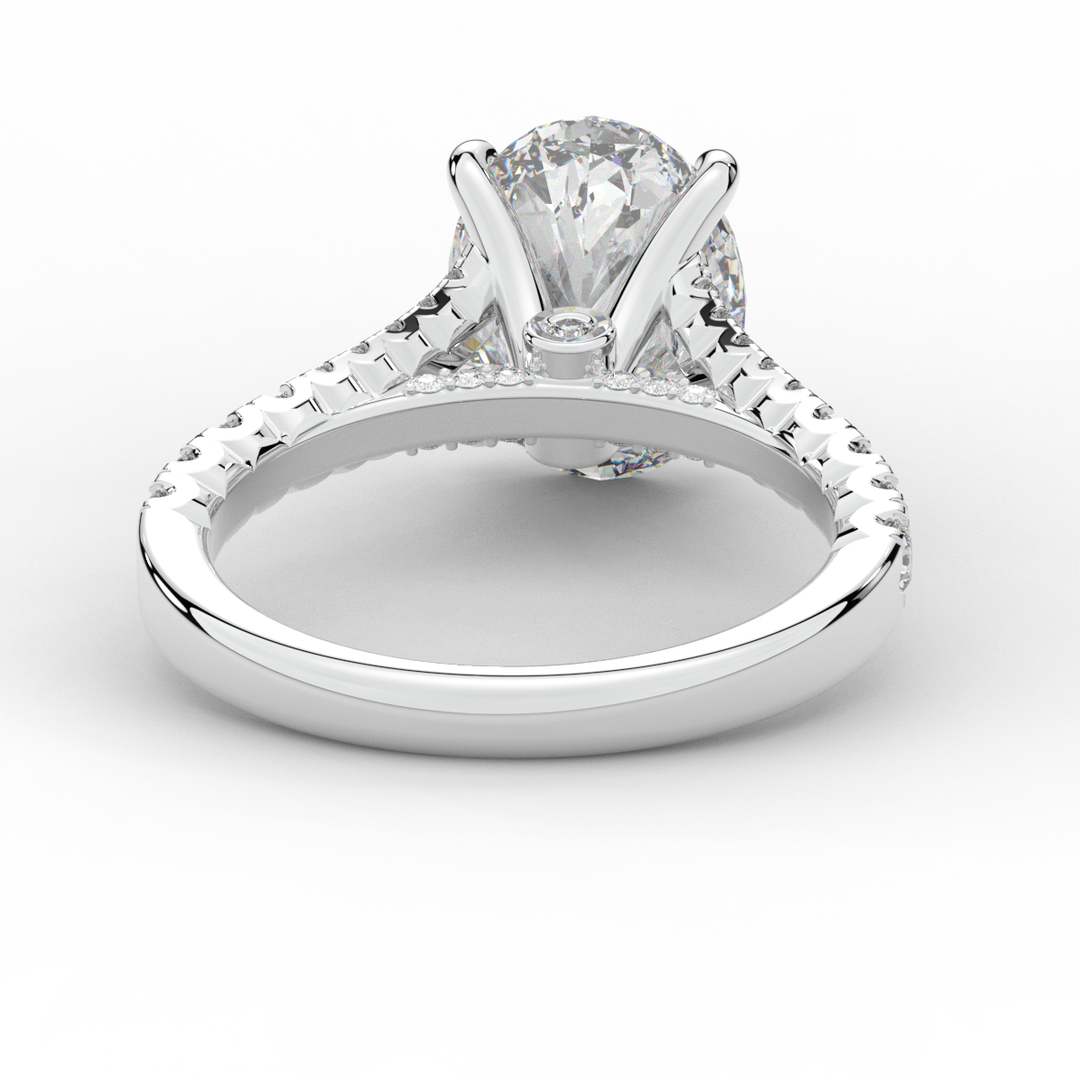 3.45CT.TW OVAL LAB DIAMOND ENGAGEMENT RING