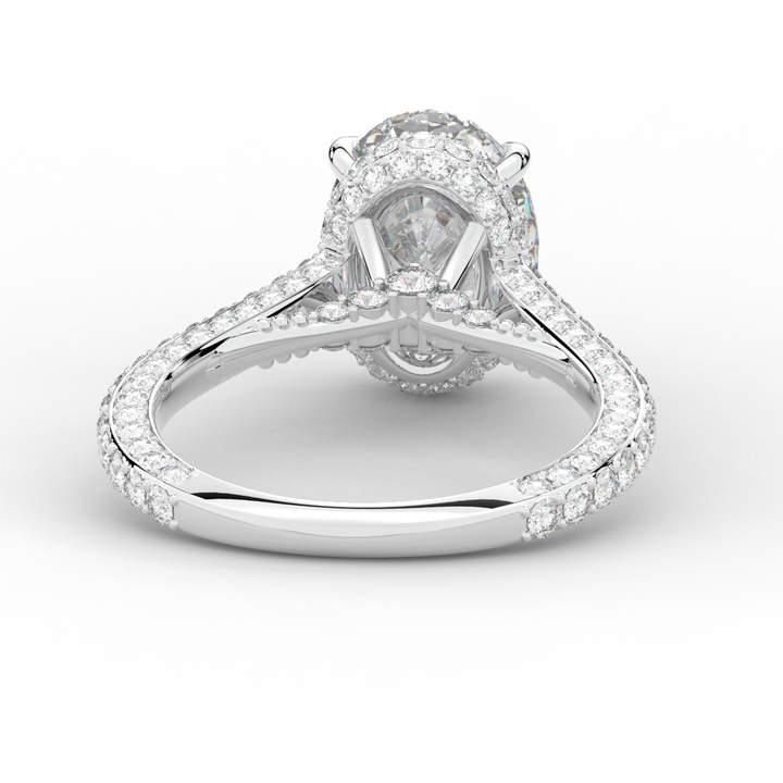 4.00CT.TW OVAL LAB DIAMOND UNDERHALO SOLITAIRE ENGAGEMENT RING