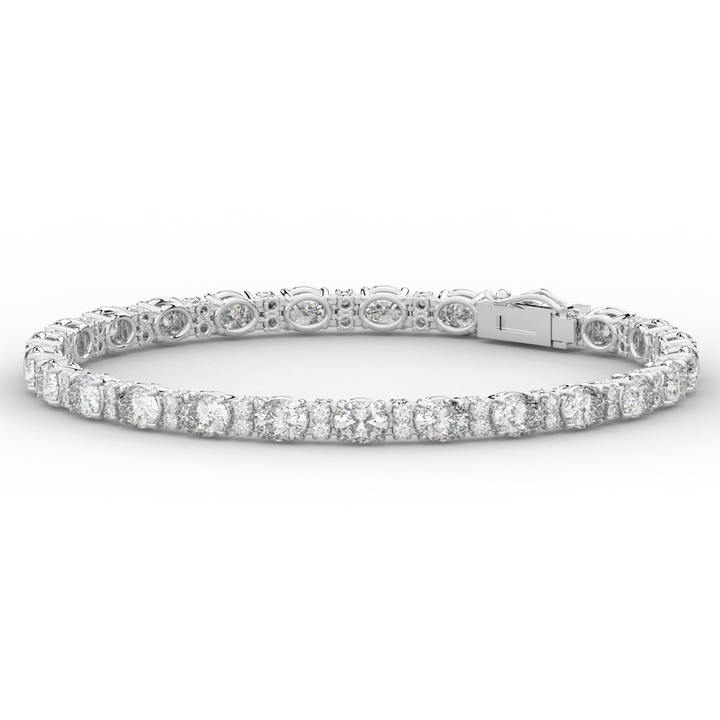 9.25CT.TW OVAL AND ROUND LAB DIAMOND TENNIS BRACELET - Nazarelle