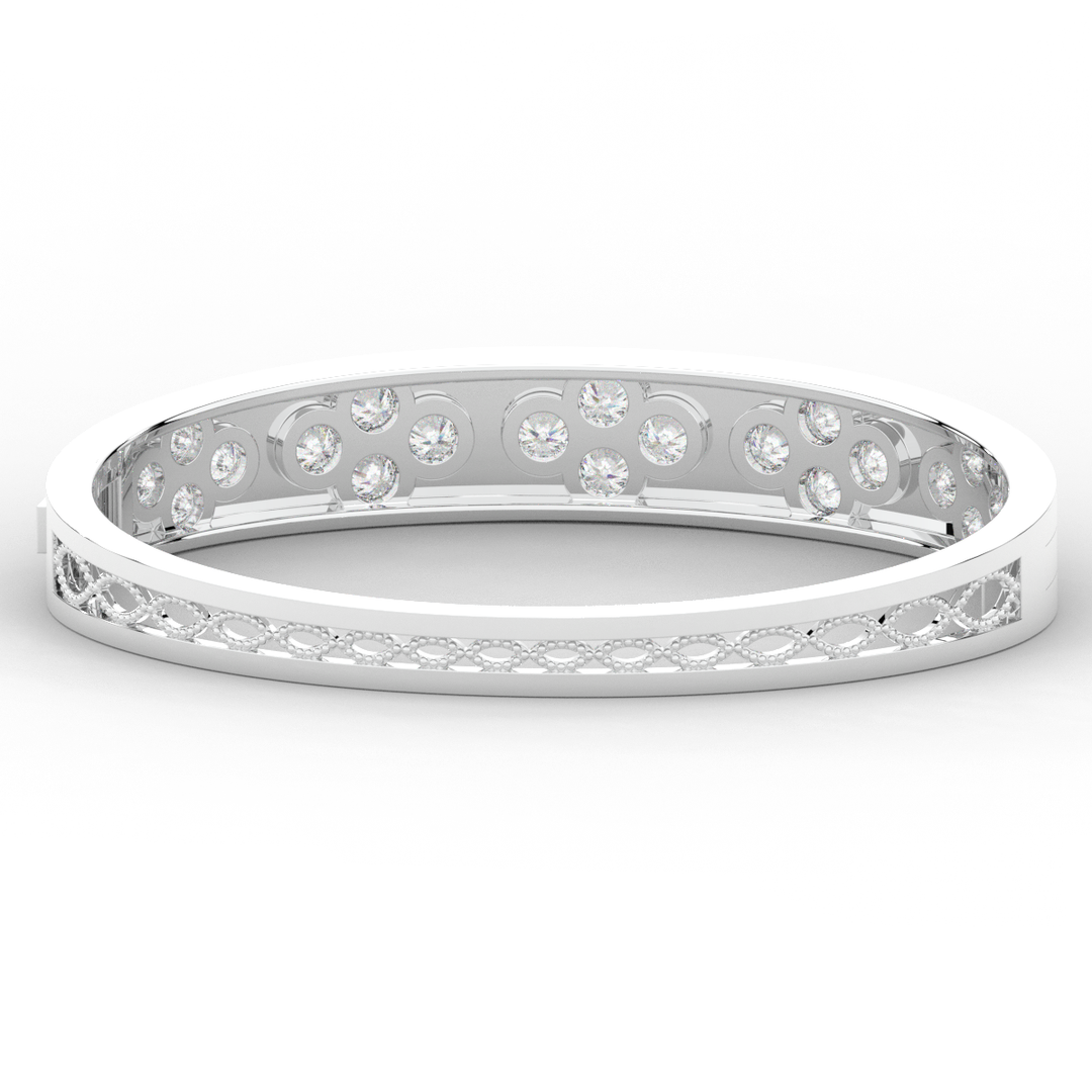 4.10CT.TW ROUND LAB DIAMOND BEZEL SET BANGLE