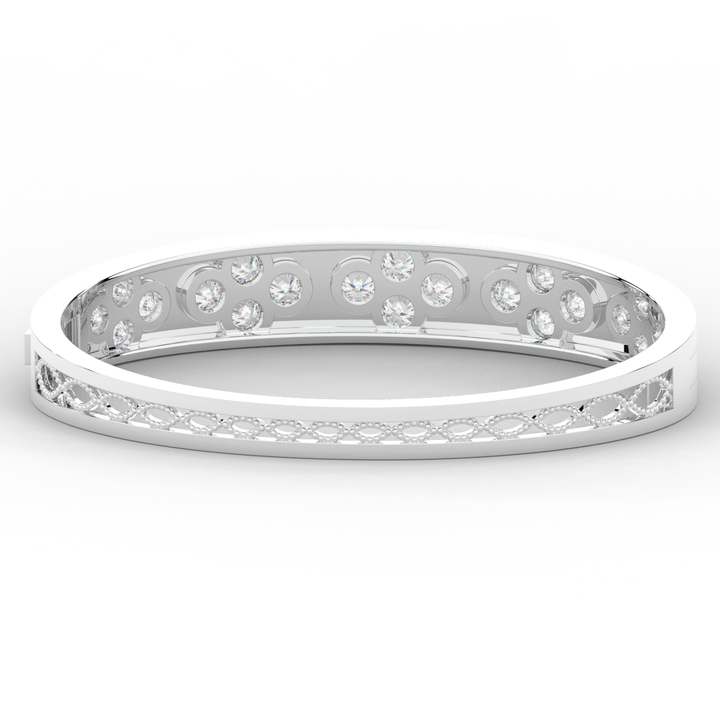 4.10CT.TW ROUND LAB DIAMOND BEZEL SET BANGLE