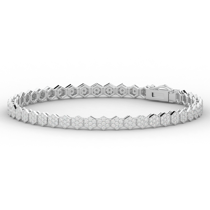 2.50CT.TW ROUND LAB DIAMOND CLUSTER TENNIS BRACELET - Nazarelle