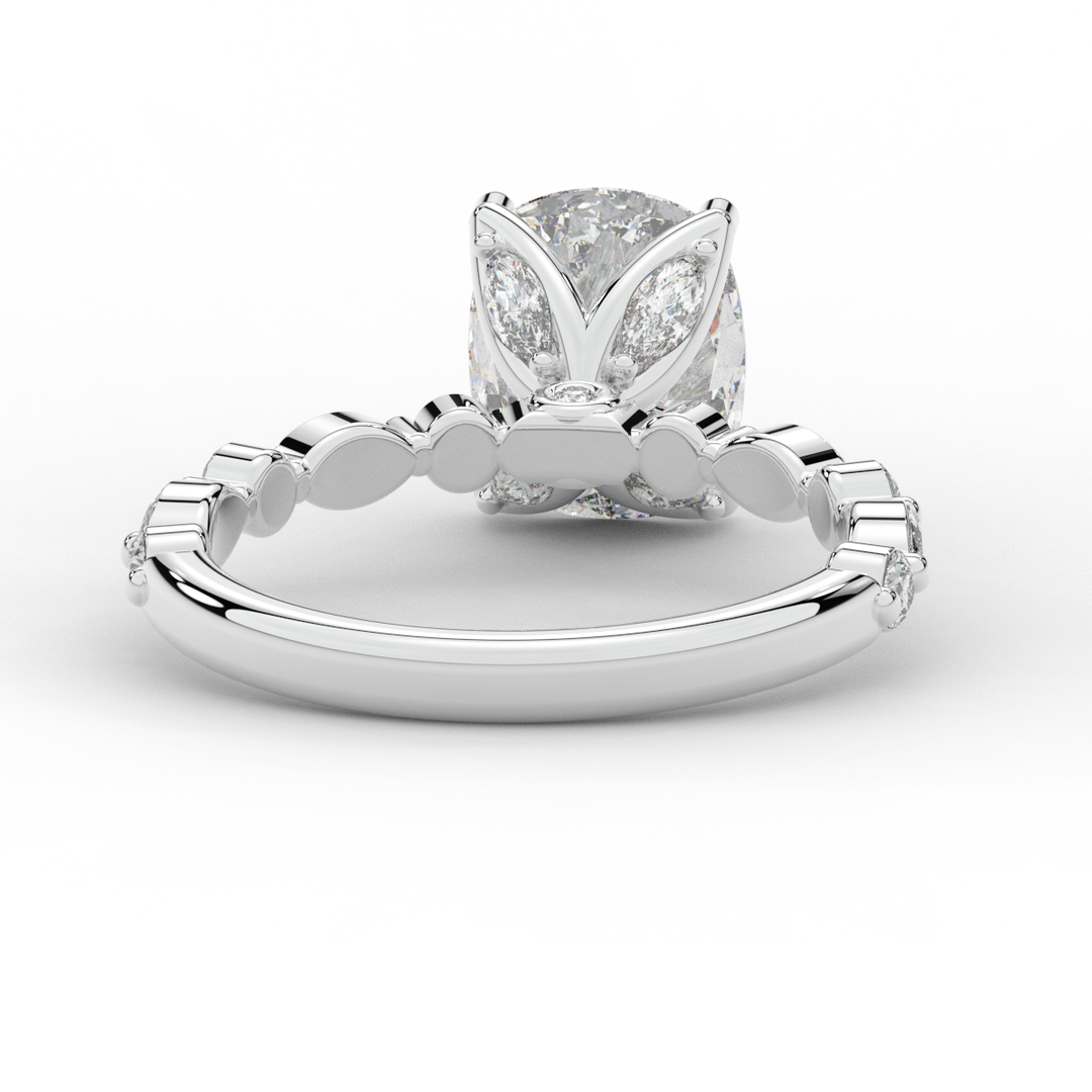 2.60CT.TW CUSHION LAB DIAMOND SOLITAIRE ENGAGEMENT RING