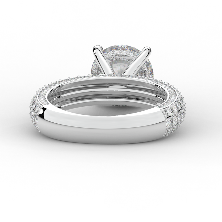 4.80CT.TW ROUND LAB DIAMOND UNDERHALO ENGAGEMENT RING