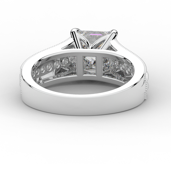 3.55CT.TW PRINCESS LAB DIAMOND ENGAGEMENT RING