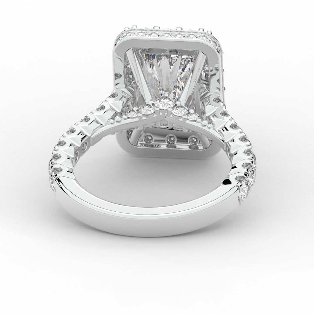 4.50CT.TW RADIANT LAB DIAMOND HALO ENGAGEMENT RING