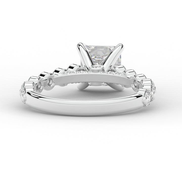 3.90CT.TW PRINCESS LAB DIAMOND ENGAGEMENT RING