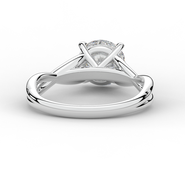 1.50CT ROUND LAB DIAMOND SOLITAIRE TWIST BAND ENGAGEMENT RING - Nazarelle