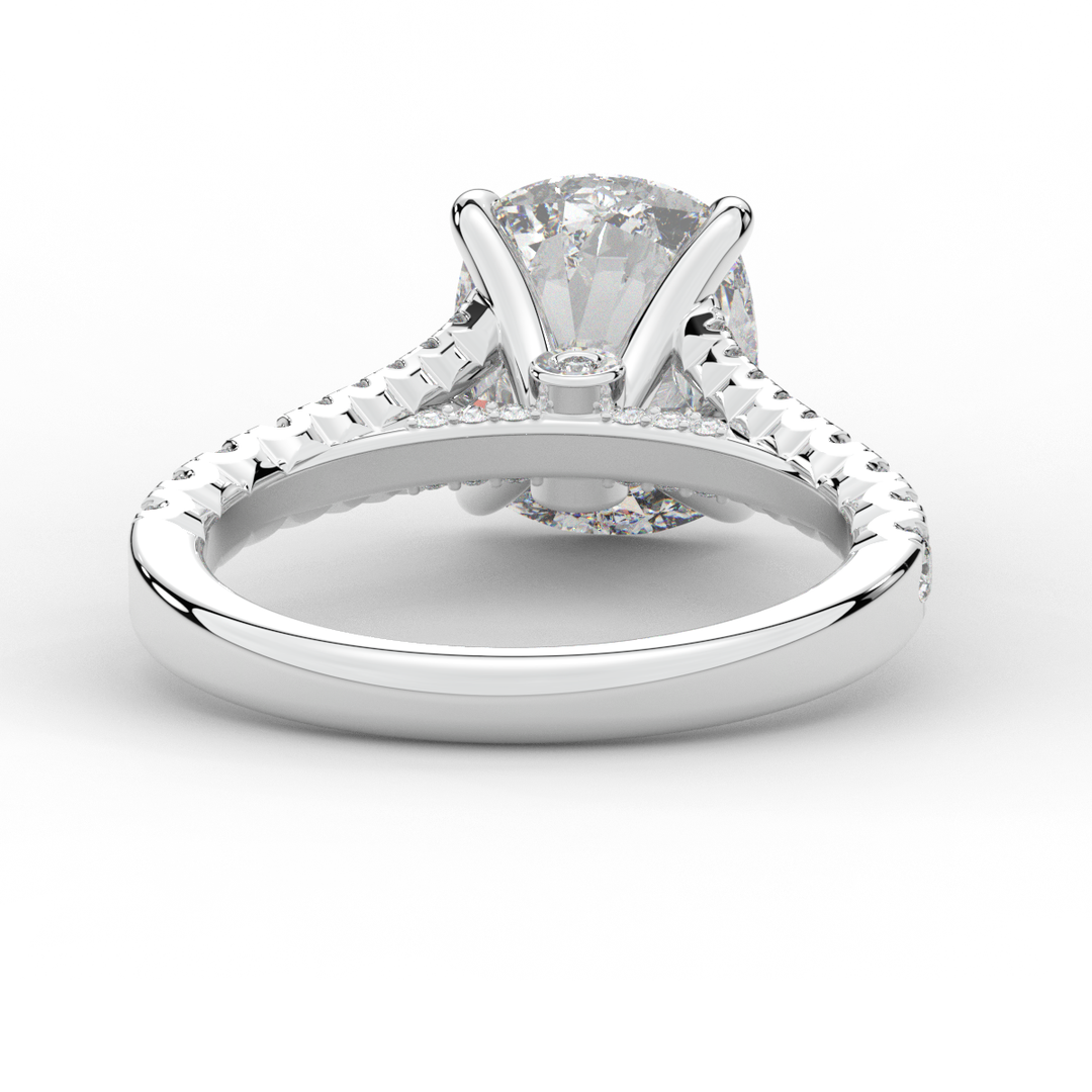 3.45CT.TW CUSHION LAB DIAMOND ENGAGEMENT RING