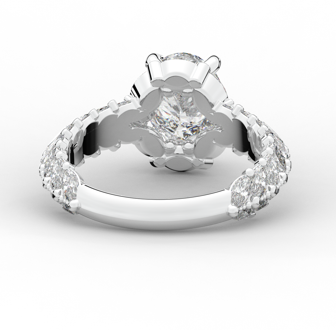 3.10CT.TW OVAL LAB DIAMOND HALO ENGAGEMENT RING