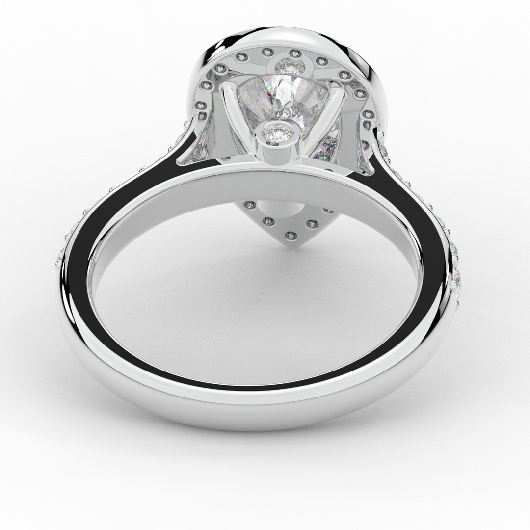 2.50CT.TW PEAR LAB DIAMOND HALO ENGAGEMENT RING