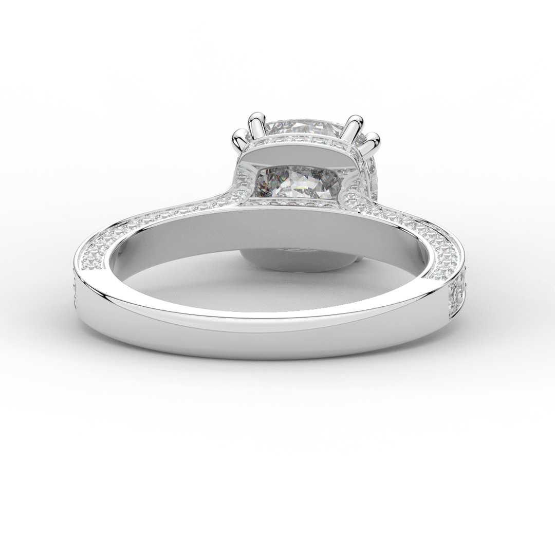 2.60CT.TW CUSHION LAB DIAMOND SOLITAIRE ENGAGEMENT RING