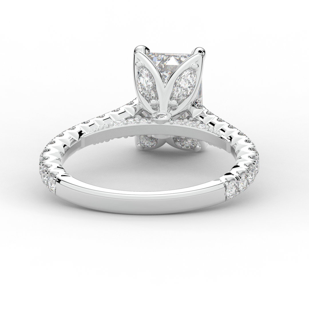 2.70CT.TW EMERALD CUT LAB DIAMOND SOLITAIRE ENGAGEMENT RING