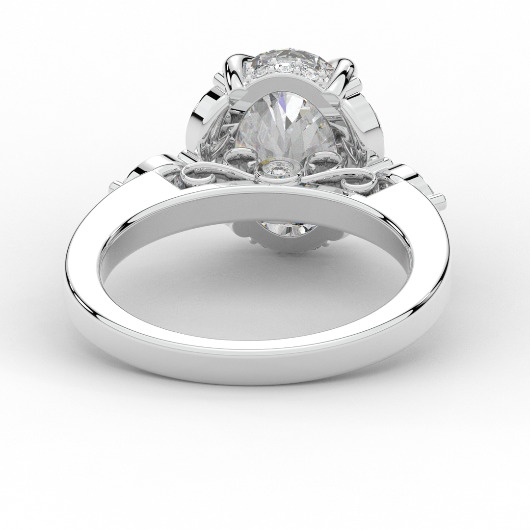 2.85CT.TW OVAL LAB DIAMOND ENGAGEMENT RING