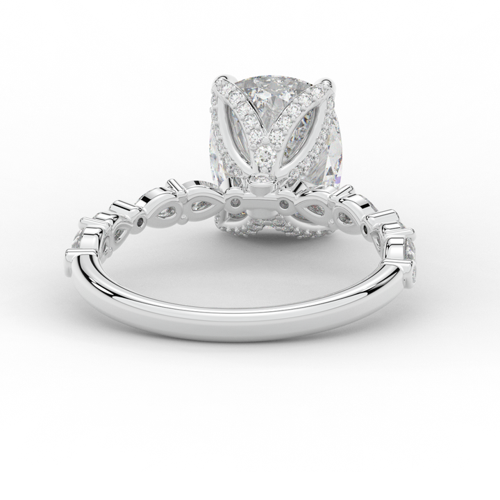 3.60CT.TW CUSHION LAB DIAMOND SOLITAIRE ENGAGEMENT RING