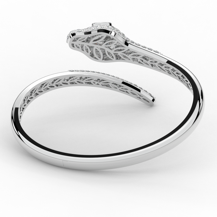 3.75CT.TW ROUND AND PEAR LAB DIAMOND SNAKE BANGLE