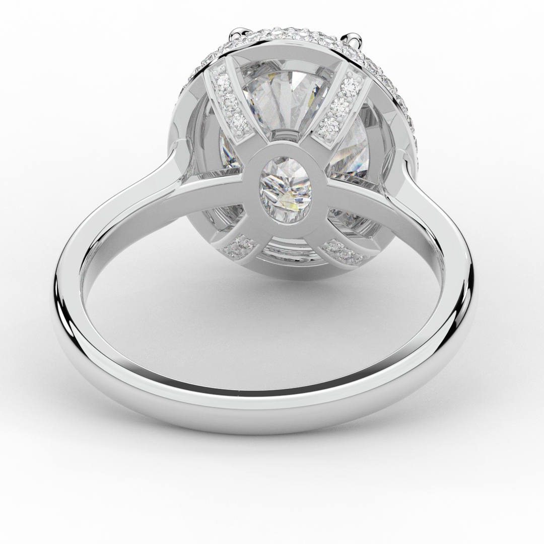 4.40CT.TW OVAL LAB DIAMOND HALO ENGAGEMENT RING