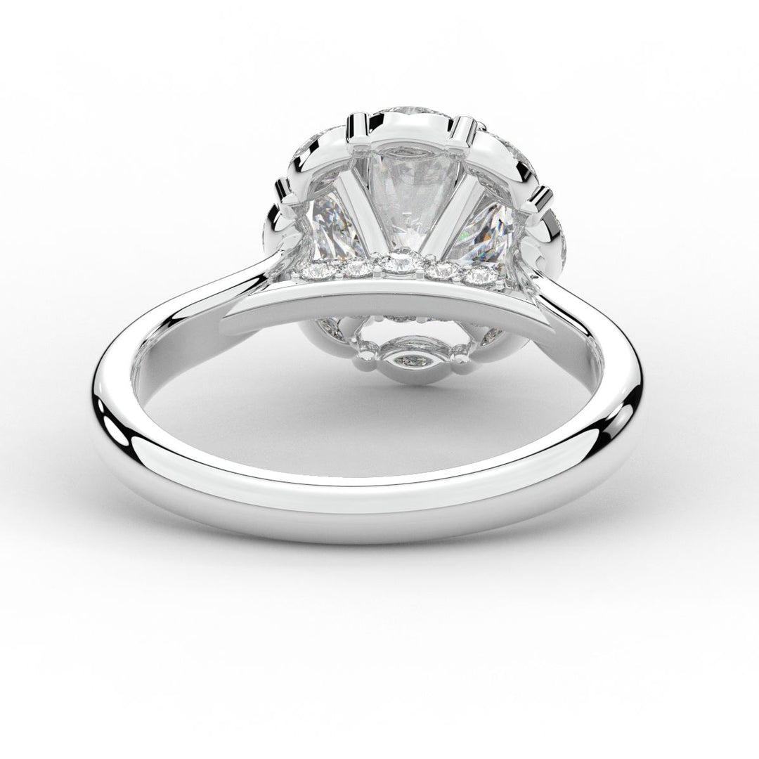 2.40CT.TW ROUND LAB DIAMOND HALO ENGAGEMENT RING