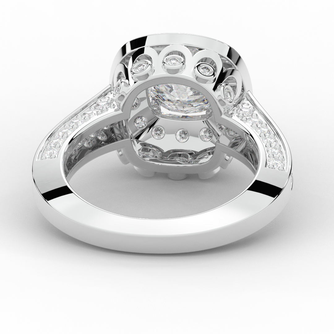 1.50CT.TW ROUND LAB DIAMOND HALO ENGAGEMENT RING