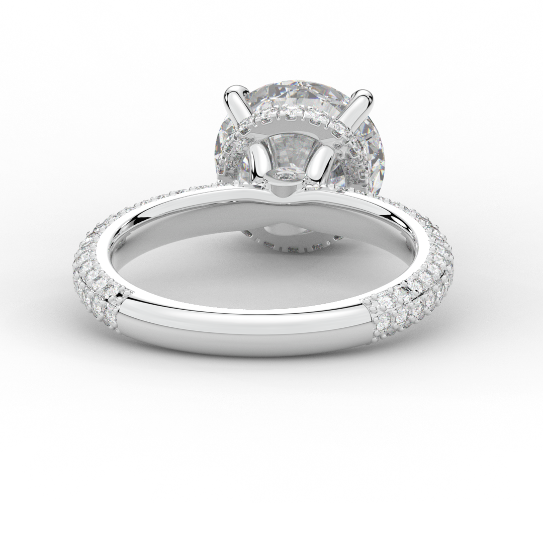 3.60CT.TW ROUND LAB DIAMOND SOLITAIRE ENGAGEMENT RING