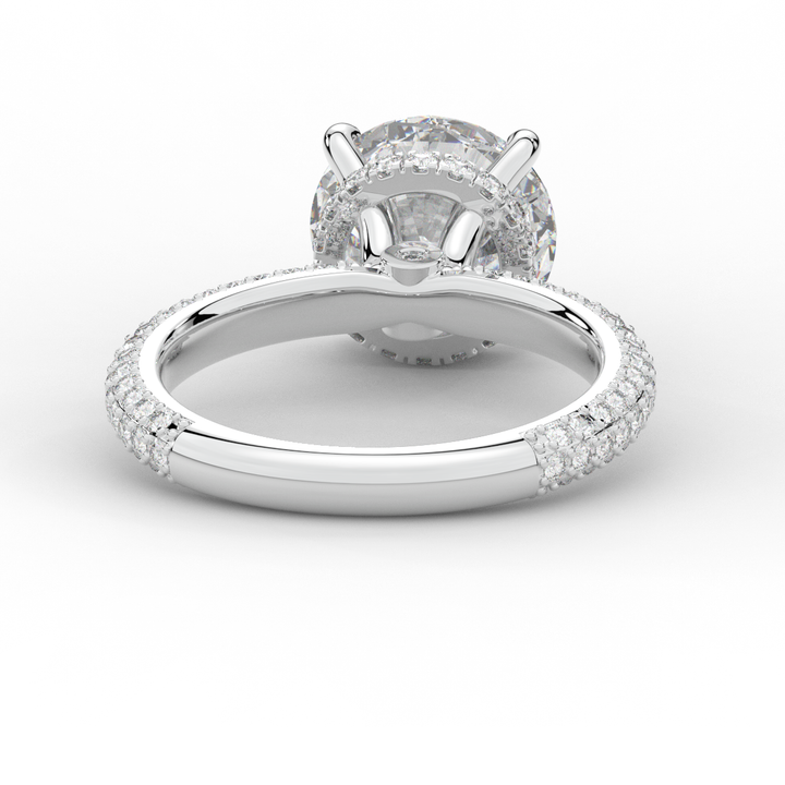 3.60CT.TW ROUND LAB DIAMOND SOLITAIRE ENGAGEMENT RING