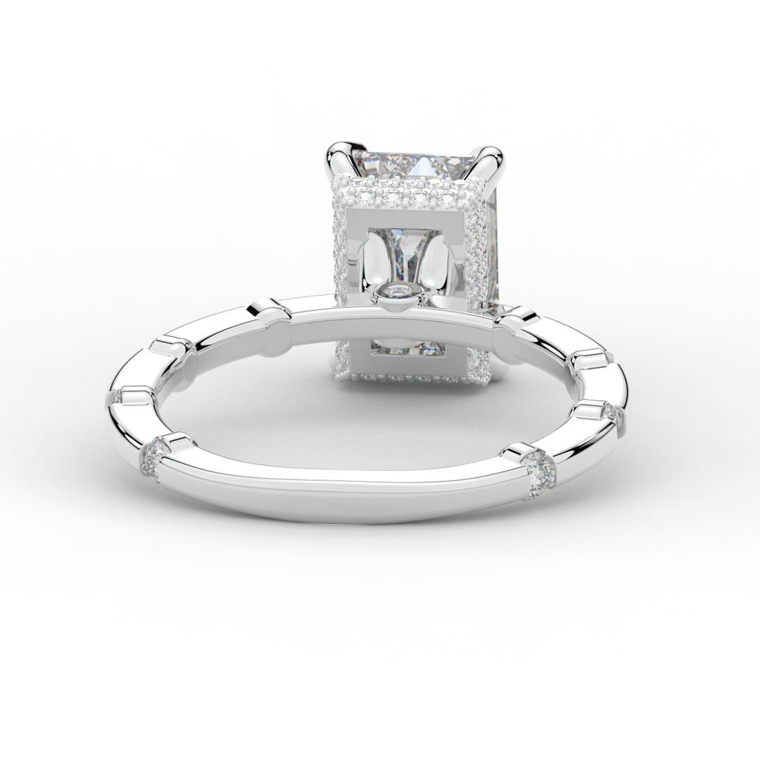 2.60CT.TW RADIANT LAB DIAMOND UNDERHALO SOLITAIRE ENGAGEMENT RING