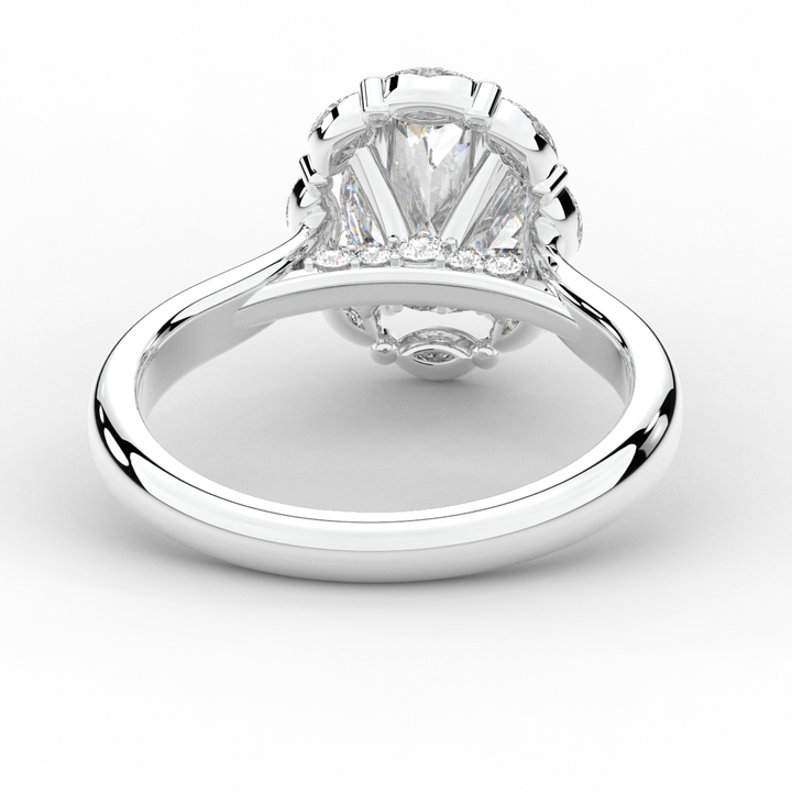 1.90CT.TW OVAL LAB DIAMOND HALO ENGAGEMENT RING