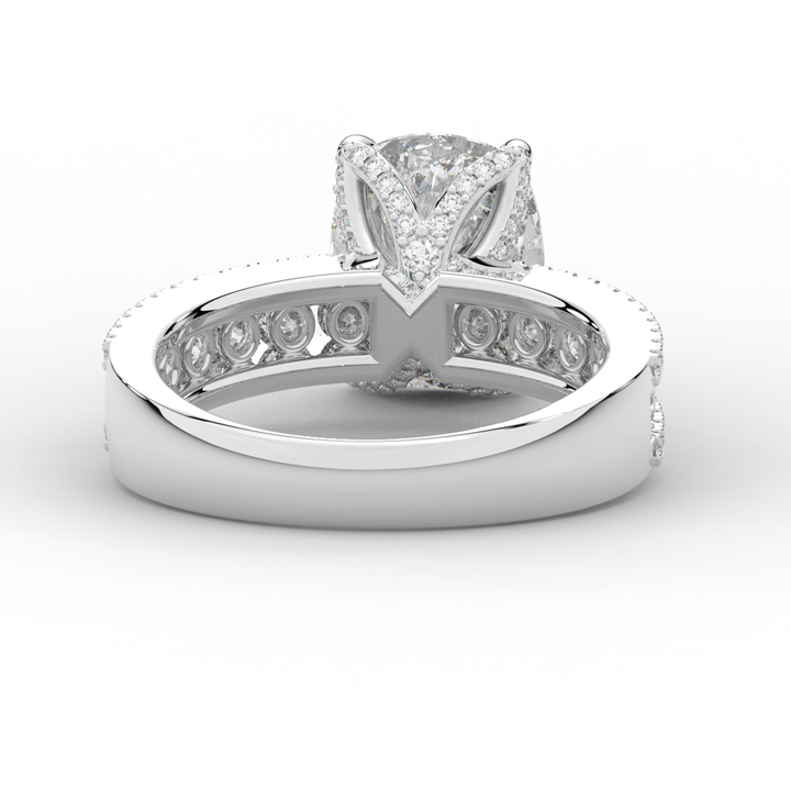 3.95CT.TW CUSHION LAB DIAMOND SOLITAIRE ENGAGEMENT RING