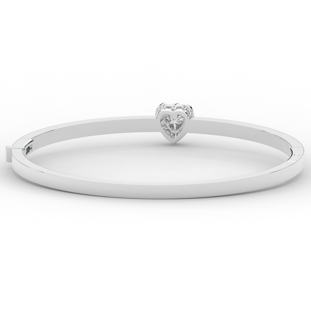 1.65CT.TW HEART AND ROUND LAB DIAMOND  BANGLE