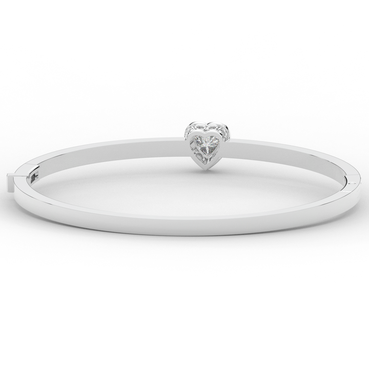 1.65CT.TW HEART AND ROUND LAB DIAMOND  BANGLE